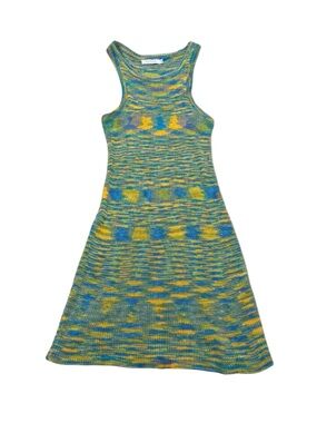 Women’s THANNE Green & Yellow Geometric Knit Dress
